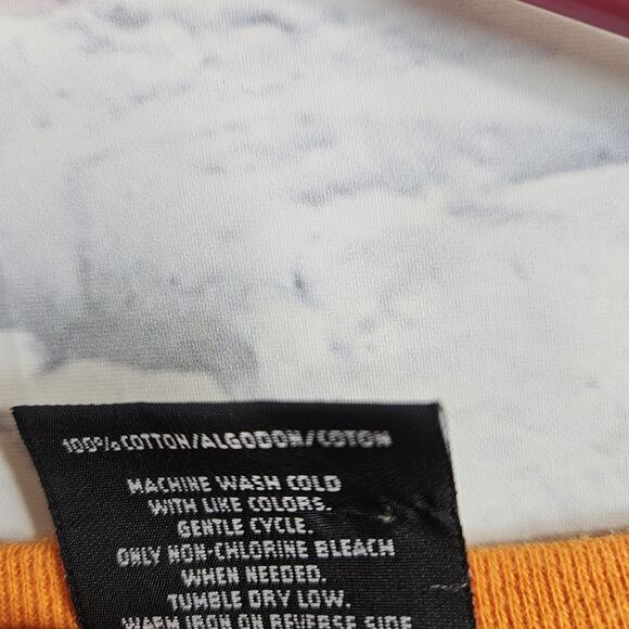 Vtg Fubu Jeans Shirt Y2K Men Spellout Graphic Logo Hip Hop Orange 90s sz XXL - Picture 6 of 6